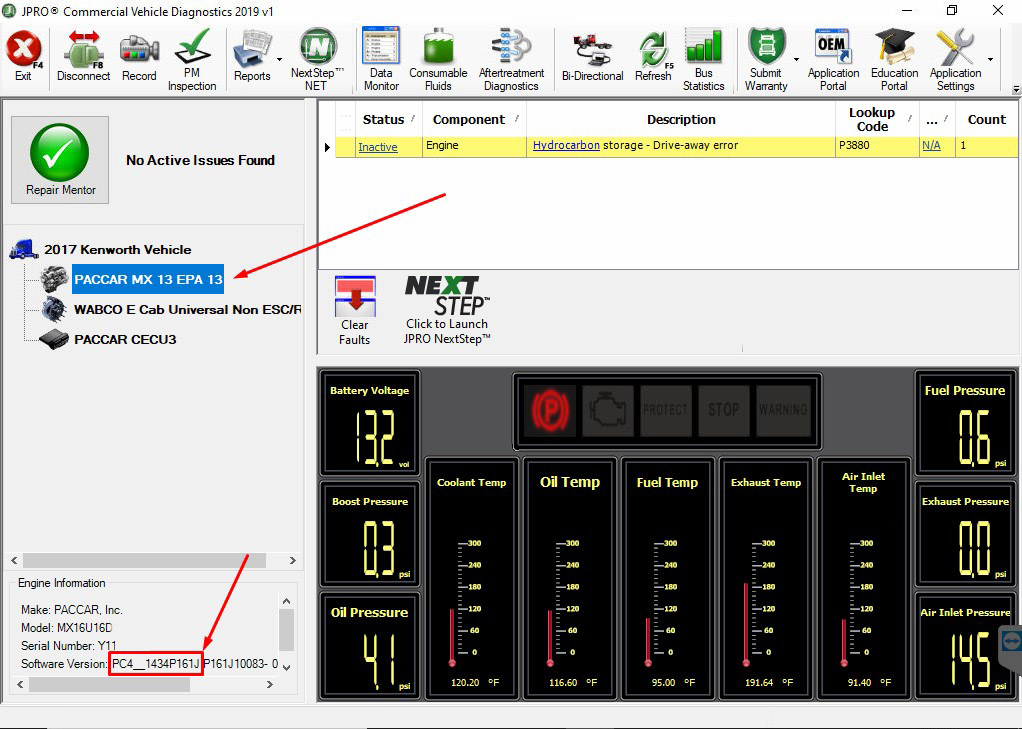 Paccar MX13 EPA 10 EGR sensor location - delete